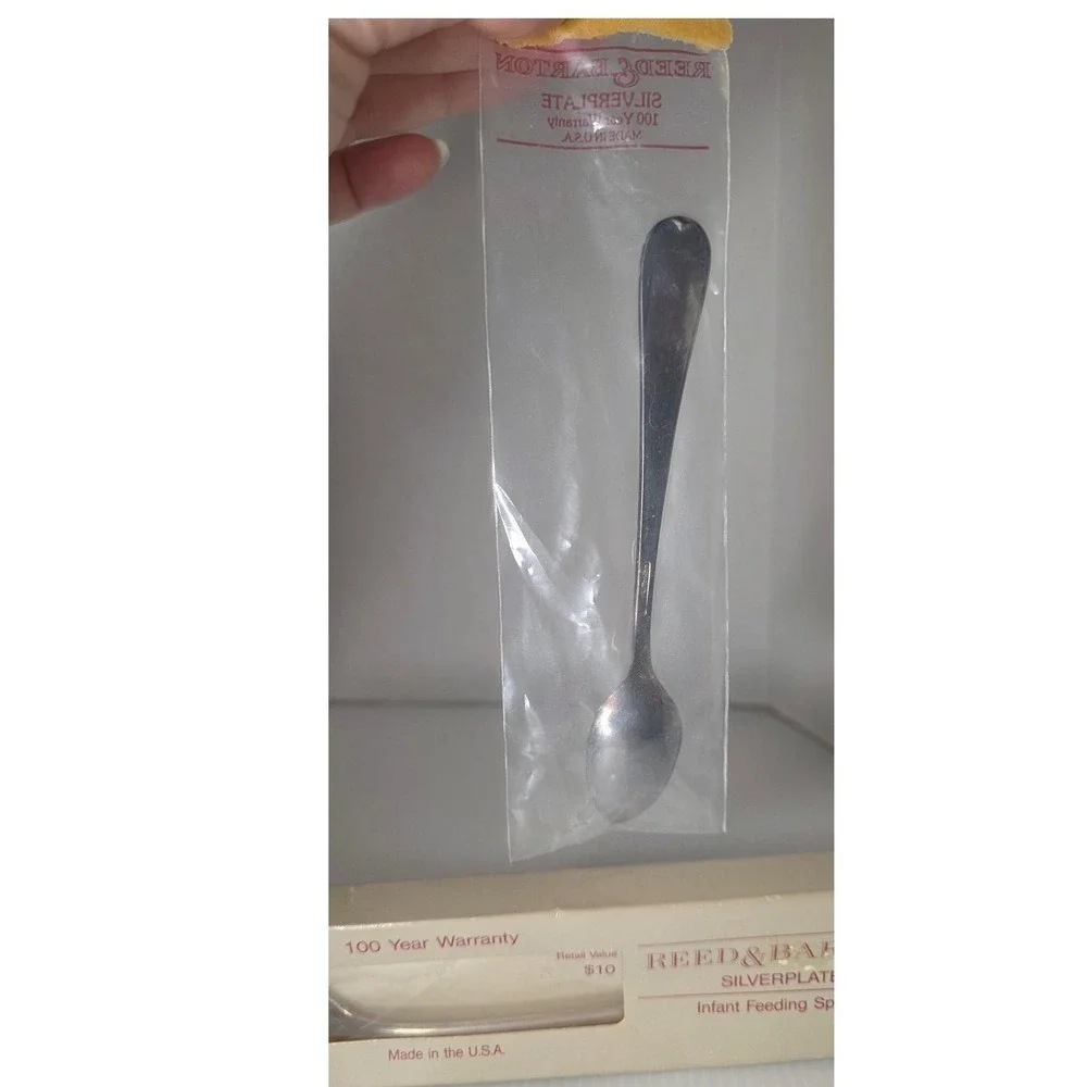 Reed & Barton Silverplate Infant Feeding Spoon NIB set of 2 Made in‎ USA